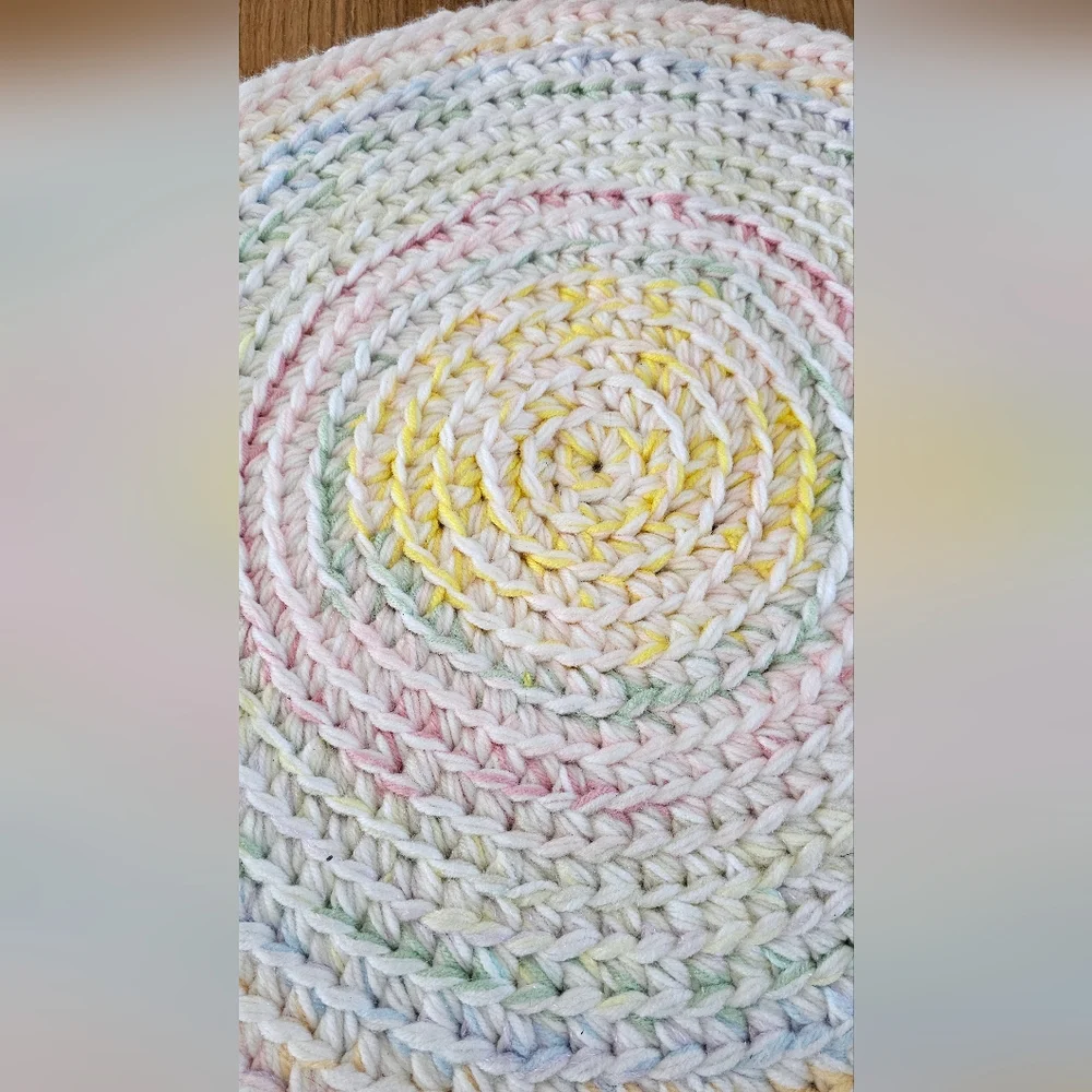 Multicolor Round Crochet Placemat